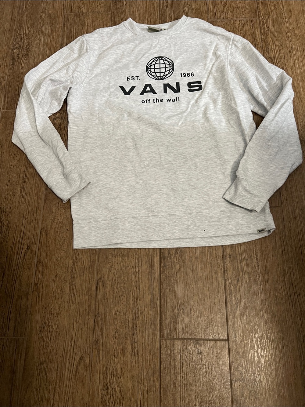Vans Light Heather Gray Light-weight Sweatshirt with Black Logo